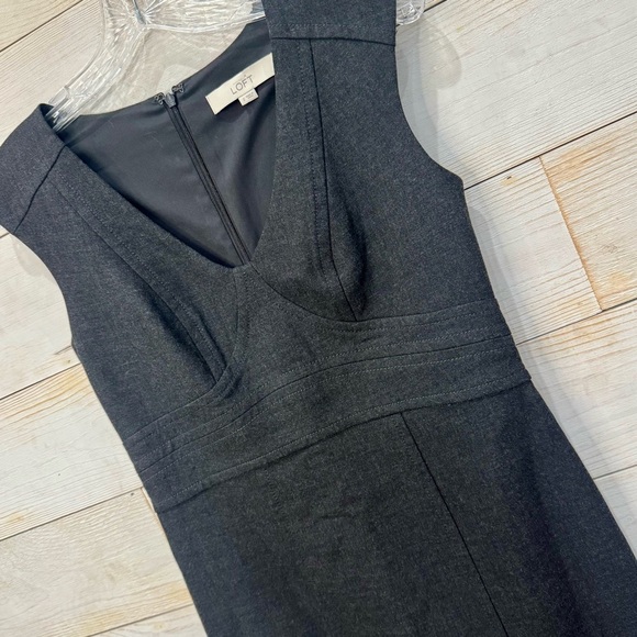 Ann taylor loft charcoal sleeveless sheath dress ❤️ - Picture 7 of 8